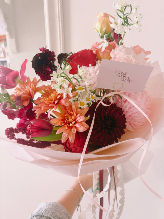 The Catherine - Blush & Burgundy