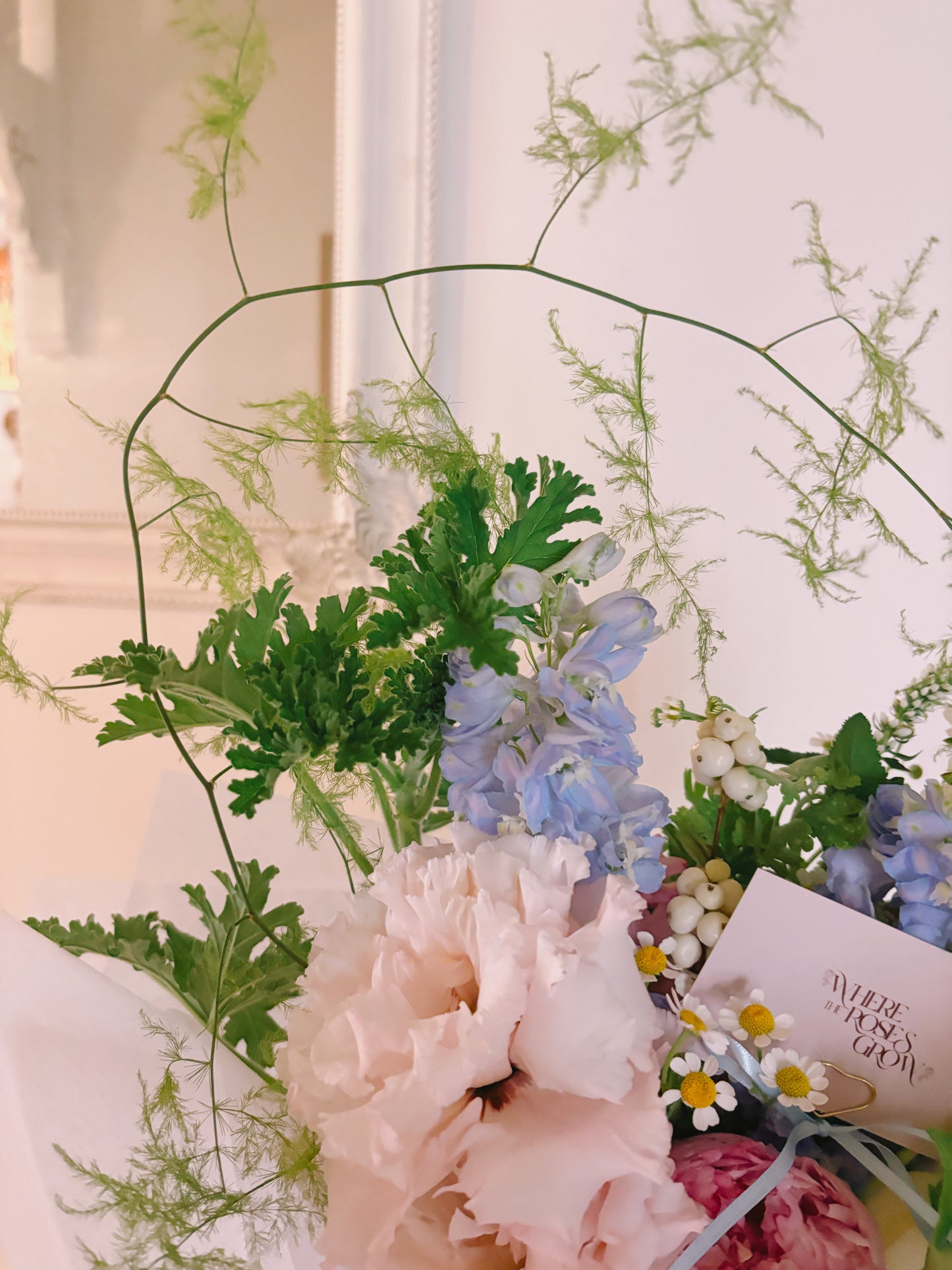 The Jemima - Scented Foliage with a sculptural fern arch