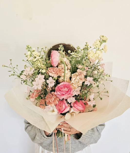 The Elle - Hot pink and apricot